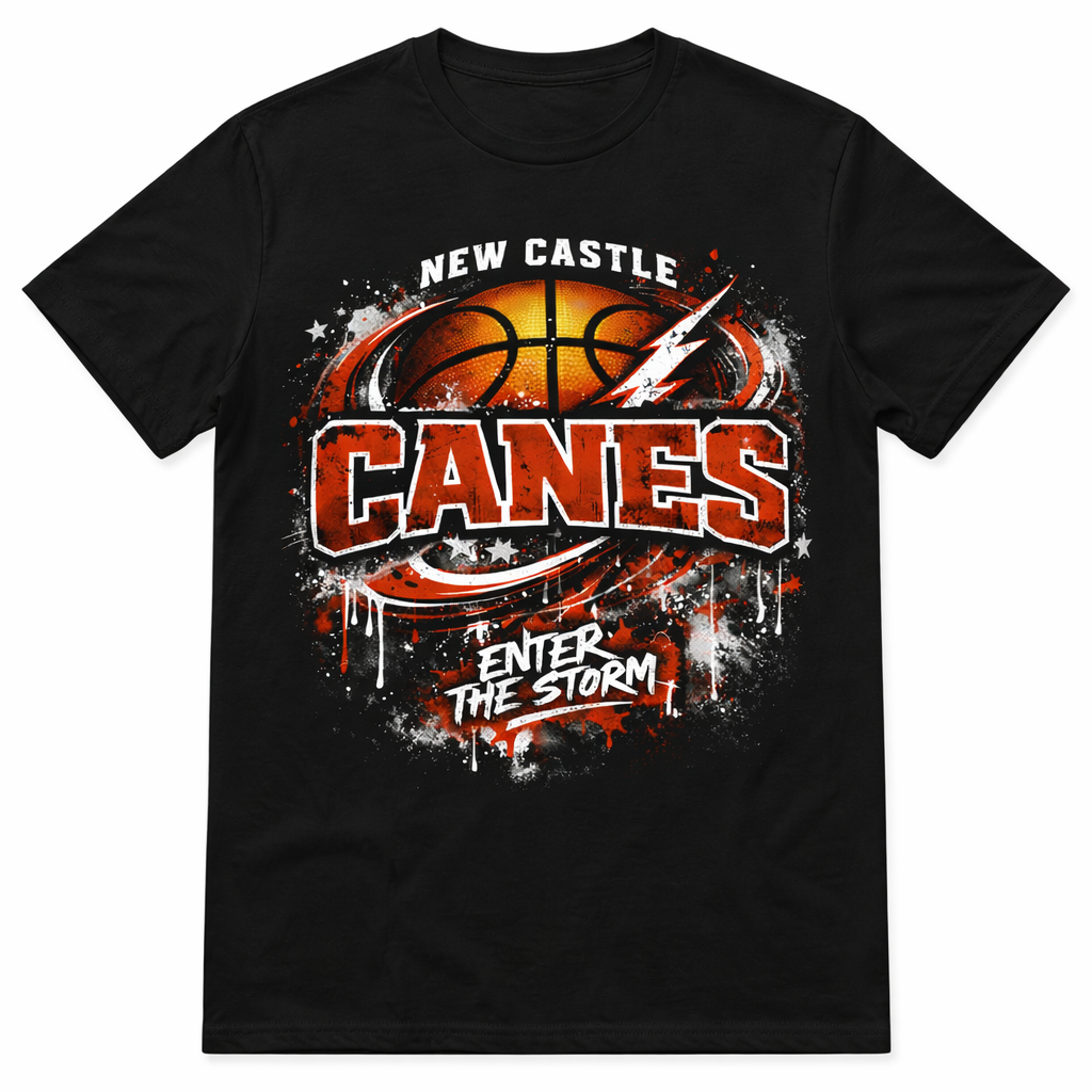 New Castle Canes Basketball Tee — Enter The Storm